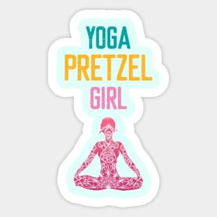 Pretzel Yoga Twisted Girl Sticker